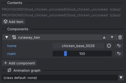 The hen's component